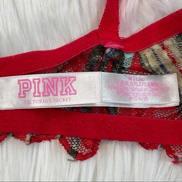 PINK VS Palm Print Date Plunge Push-Up Medium - Picture 11 of 14
